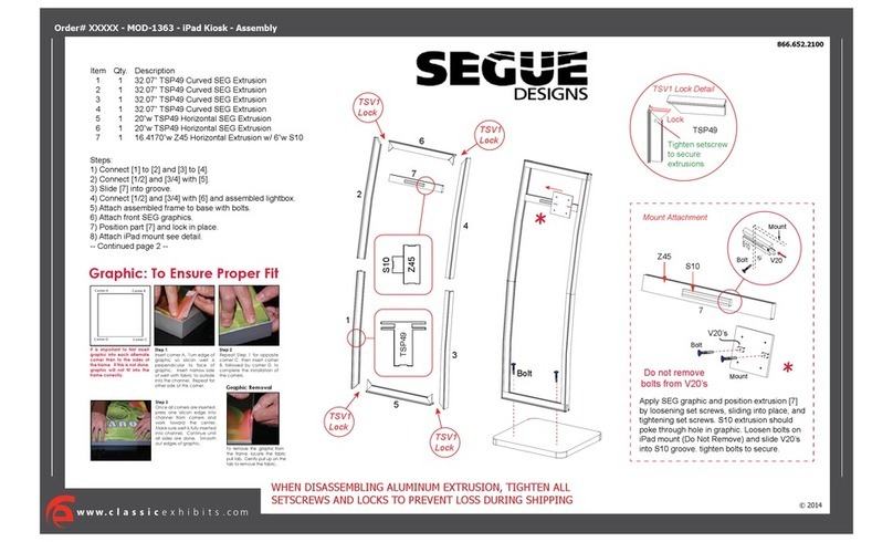 Classic Exhibits SEGUE DESIGNS MOD-1363 Assembly