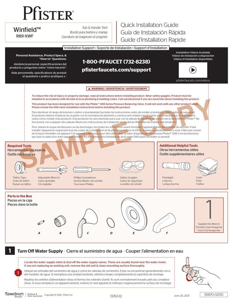 Pfister Winfield R89-XWF User manual