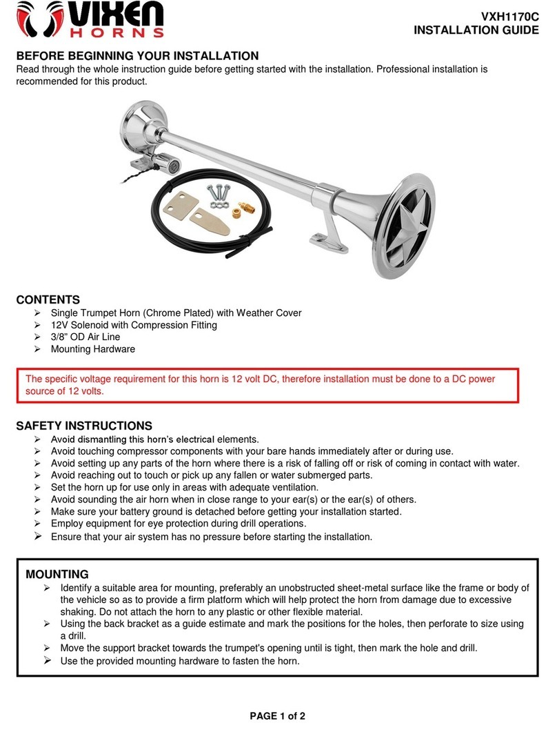 Vixen Horns VXH1170C installation guide Vixen Horns VXH1170C installation guide