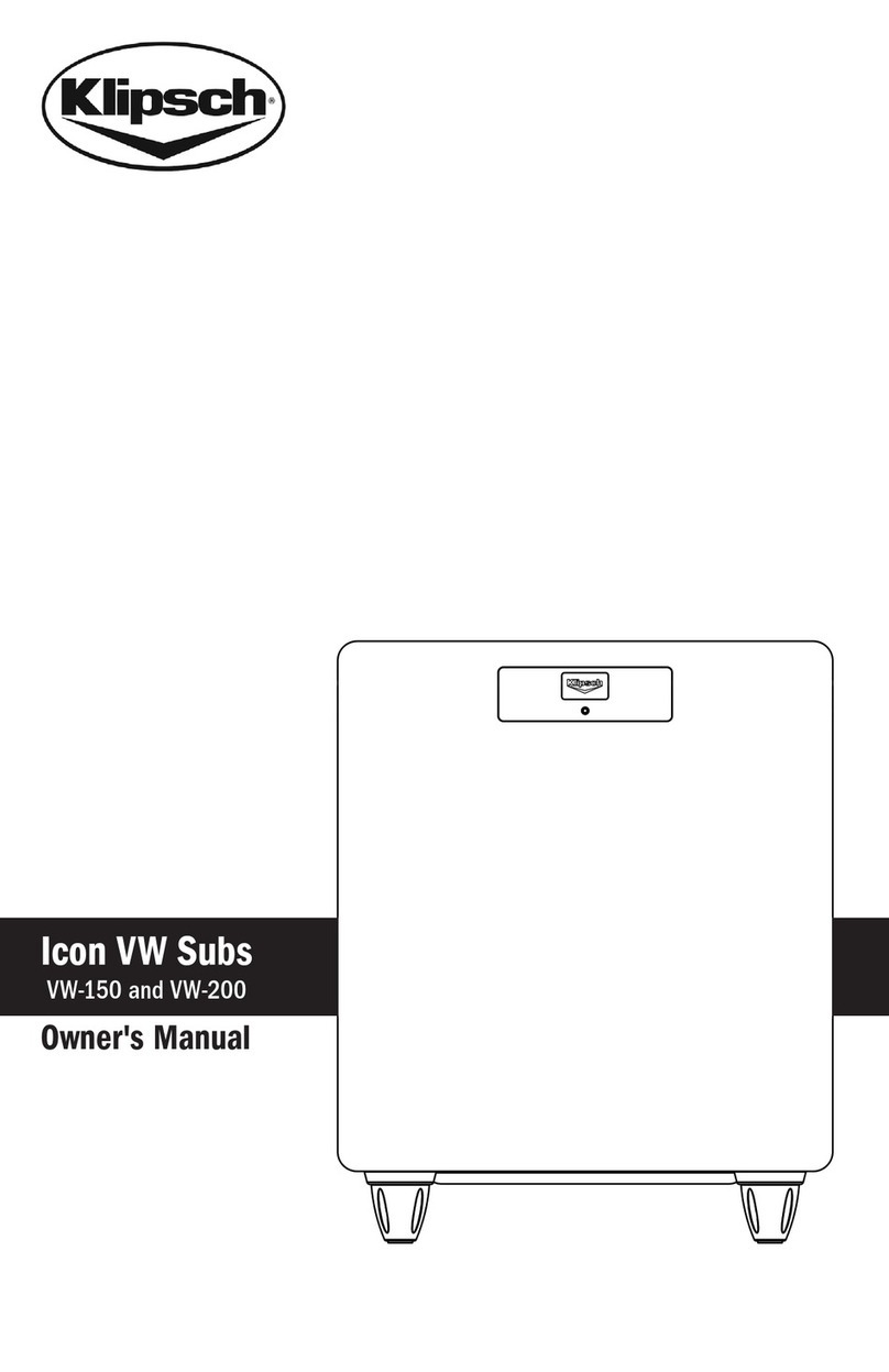 Klipsch Icon VW-150 User manual