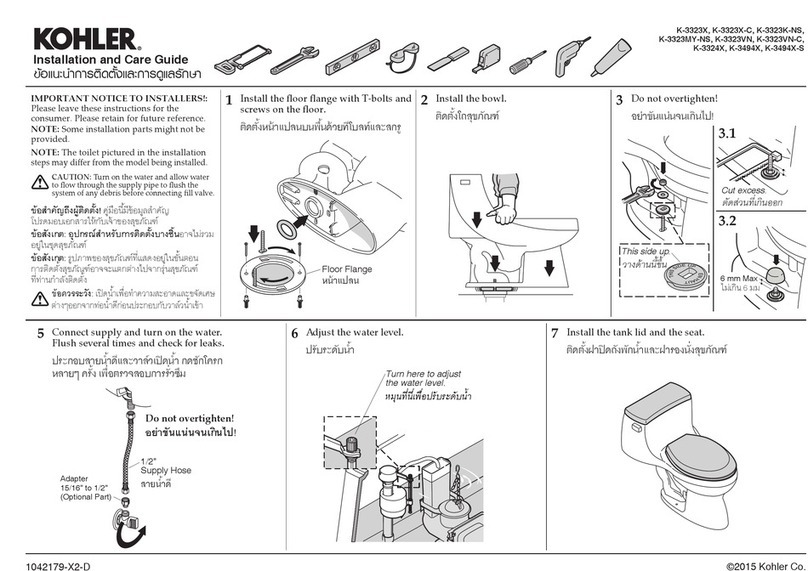 Kohler K-3323X Assembly instructions