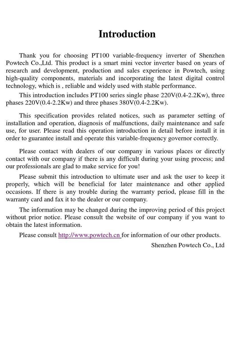 Shenzhen Powtech PT100 Series manual