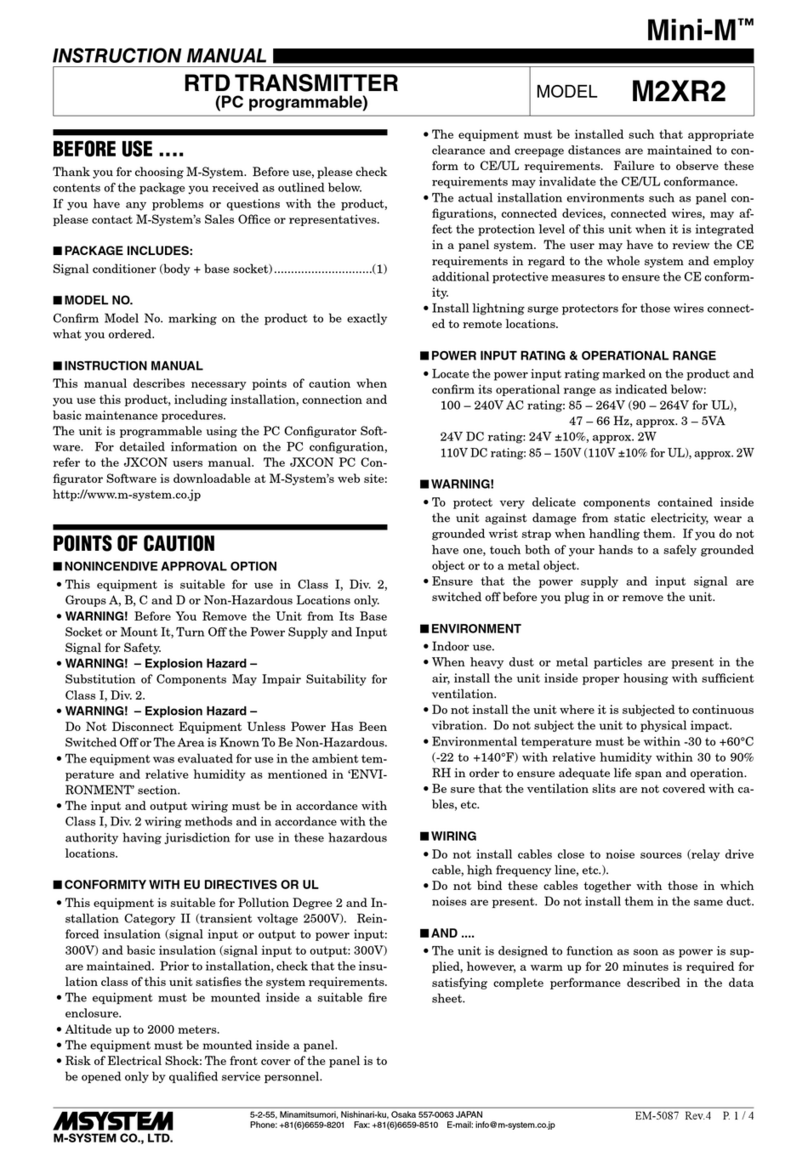 M-system Mini-M M2XR2 instruction manual