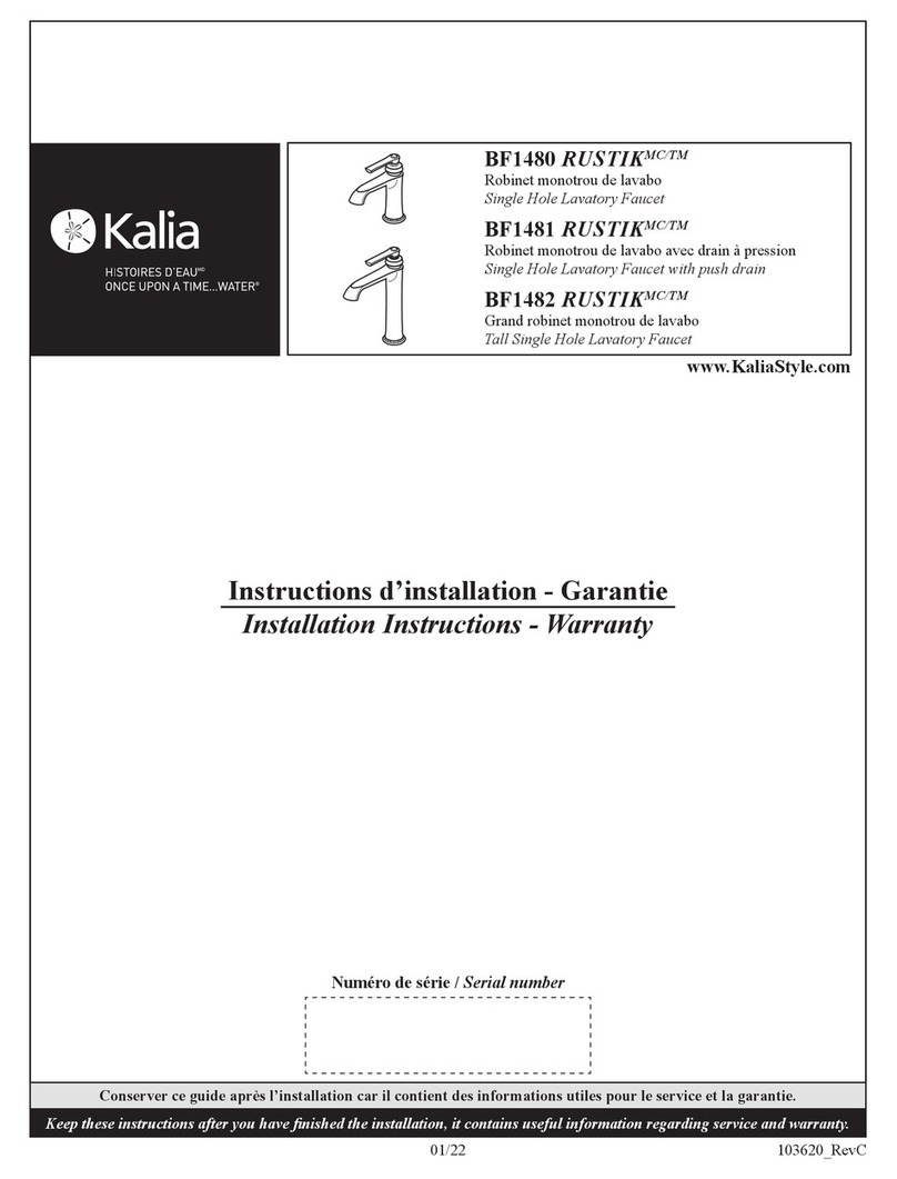 Kalia RUSTIK BF1480 Installation guide Kalia RUSTIK BF1480 Installation guide