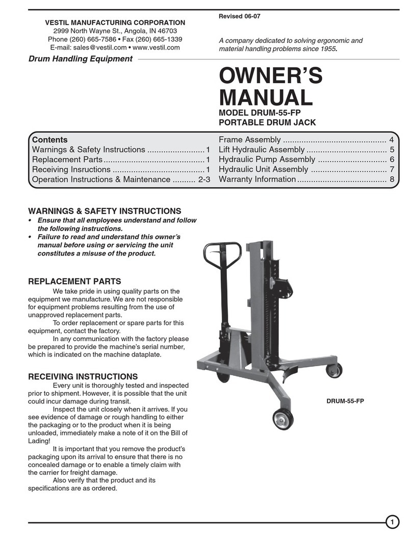 Vestil DRUM-55-FP owner's manual