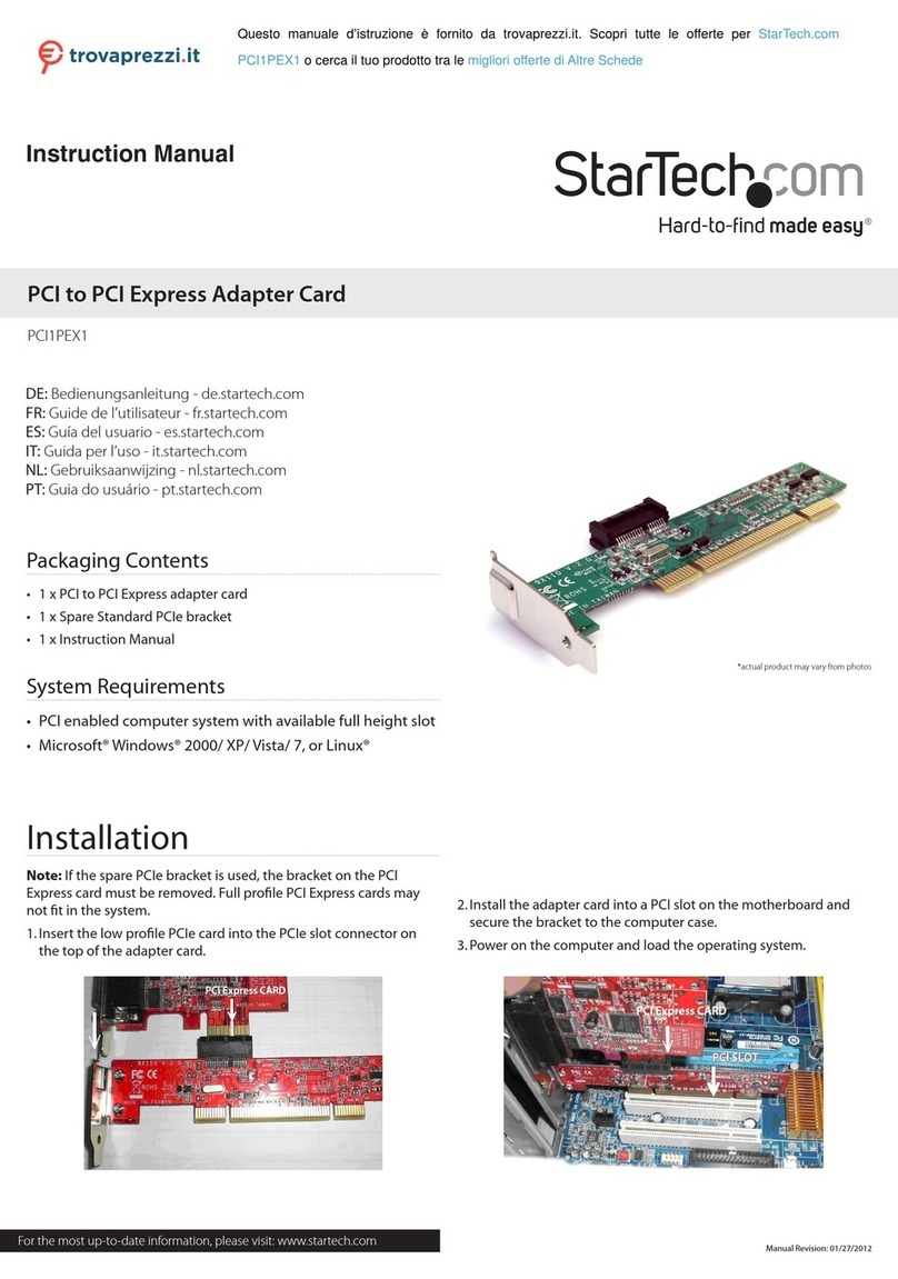 StarTech.com PCI1PEX1 instruction manual StarTech.com PCI1PEX1 instruction manual