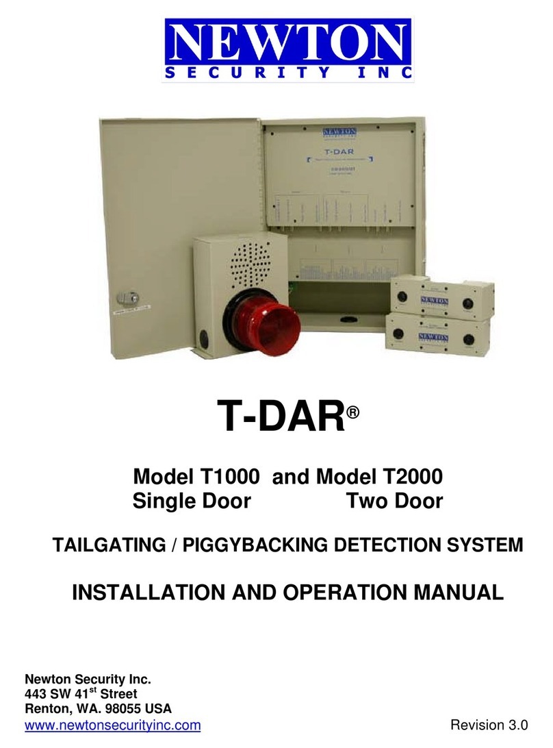 Newton Security T-DAR T1000 Installation and operation manual