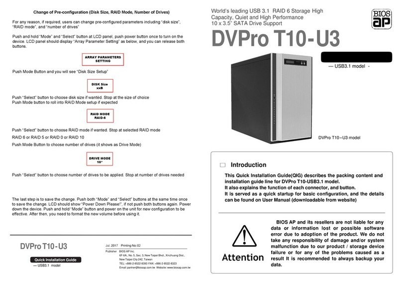 BIOS AP DVPro T10-U3 User manual