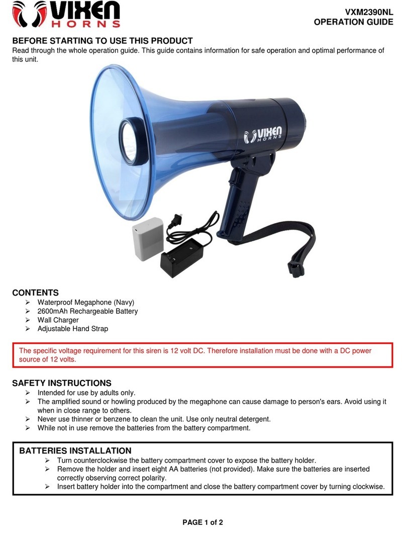 Vixen Horns VXM2390NL Operation guide