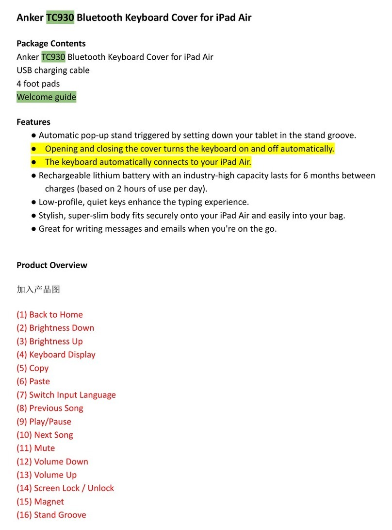 Anker TC930 User manual