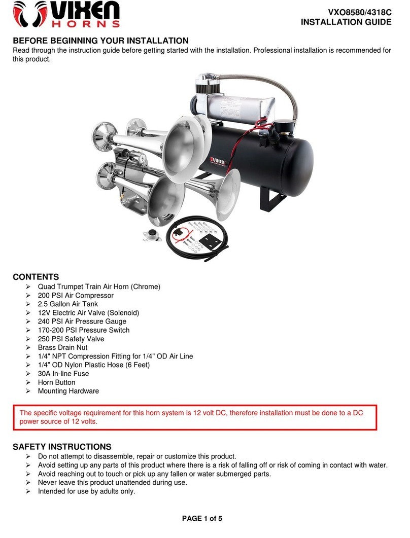 Vixen Horns VXO8580/4318C installation guide Vixen Horns VXO8580/4318C installation guide