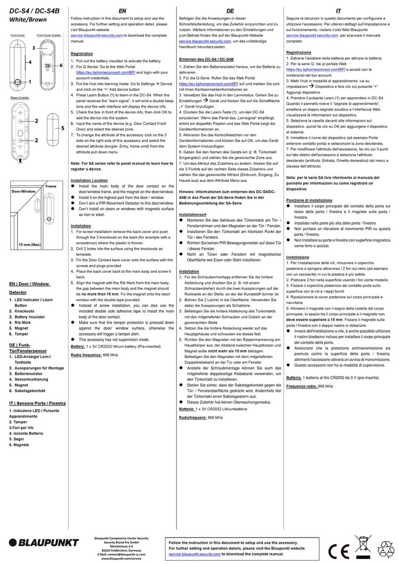 Blaupunkt DC-S4 User manual