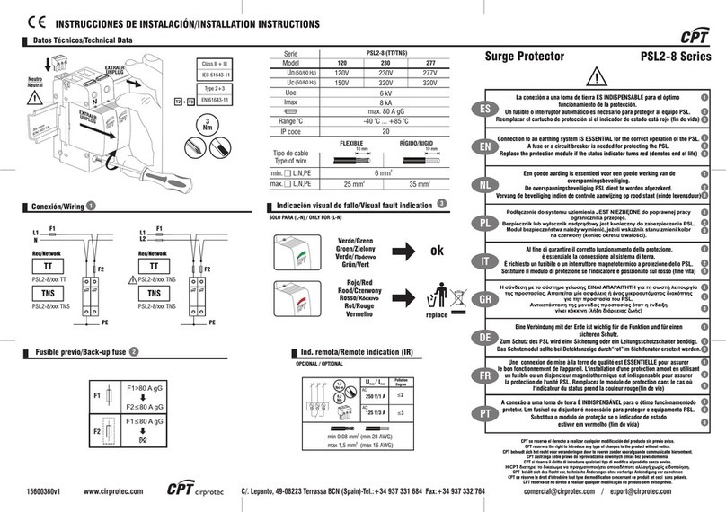 CPT PSL2-8 Series User manual