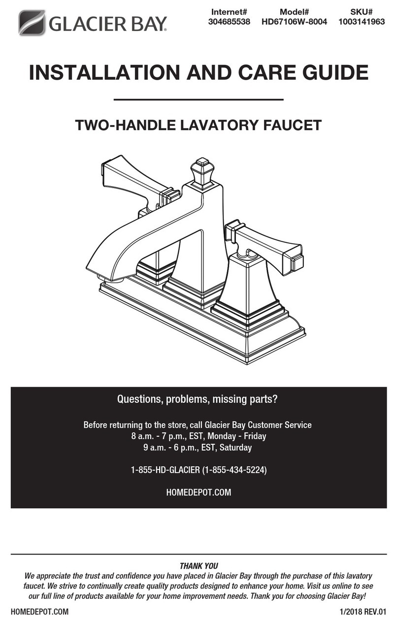 Glacier bay HD67106W-8004 Installation and care guide