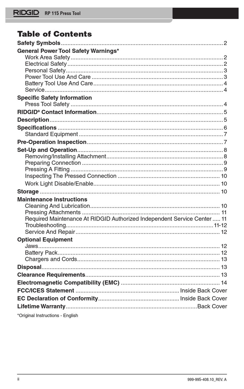 RIDGID RP 115 User manual