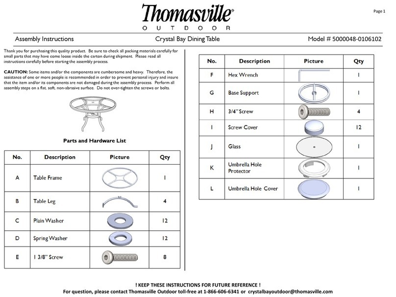 Thomasville Crystal Bay 5000048-0106102 Assembly instructions