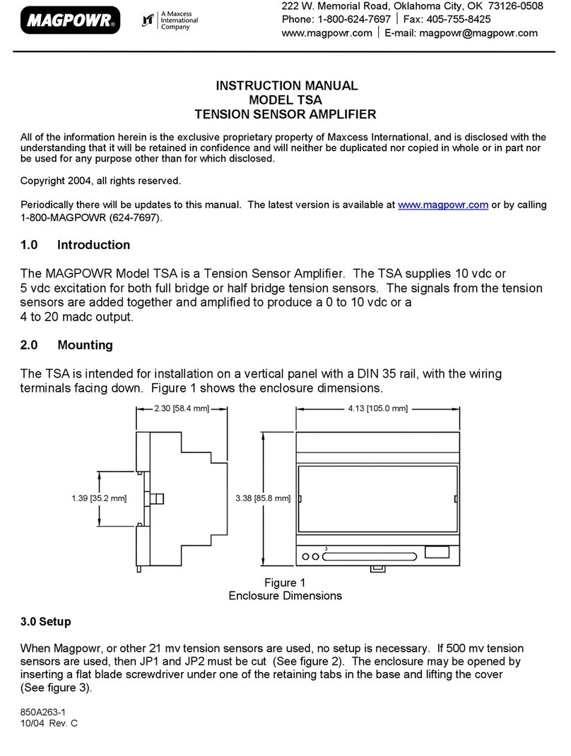 Maxcess MAGPOWR TSA instruction manual Maxcess MAGPOWR TSA instruction manual