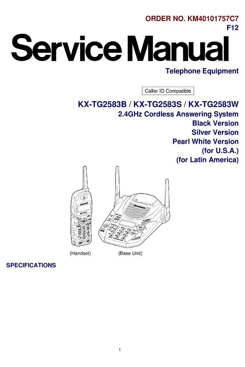 Panasonic KXTG2583B - 2.4 GHZ CORDLESS PHO Service manual