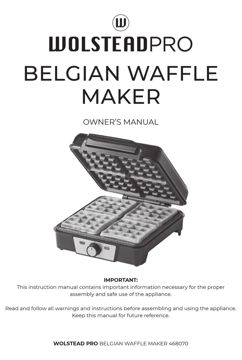 WOLSTEAD PRO 4 Slice Belgian Waffle Maker owner's manual