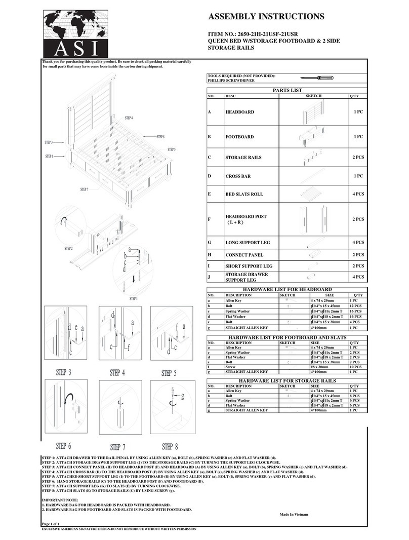 ASI 2650-21H-21USF-21USR Assembly instructions