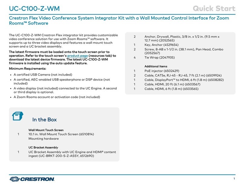 Crestron UC-C100-Z-WM quick start