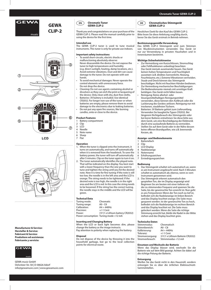 Gewa CLIP-2 quick start guide