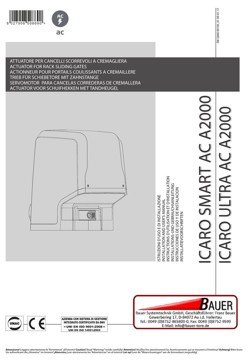Bauer ICARO SMART AC A2000 Installation and user manual