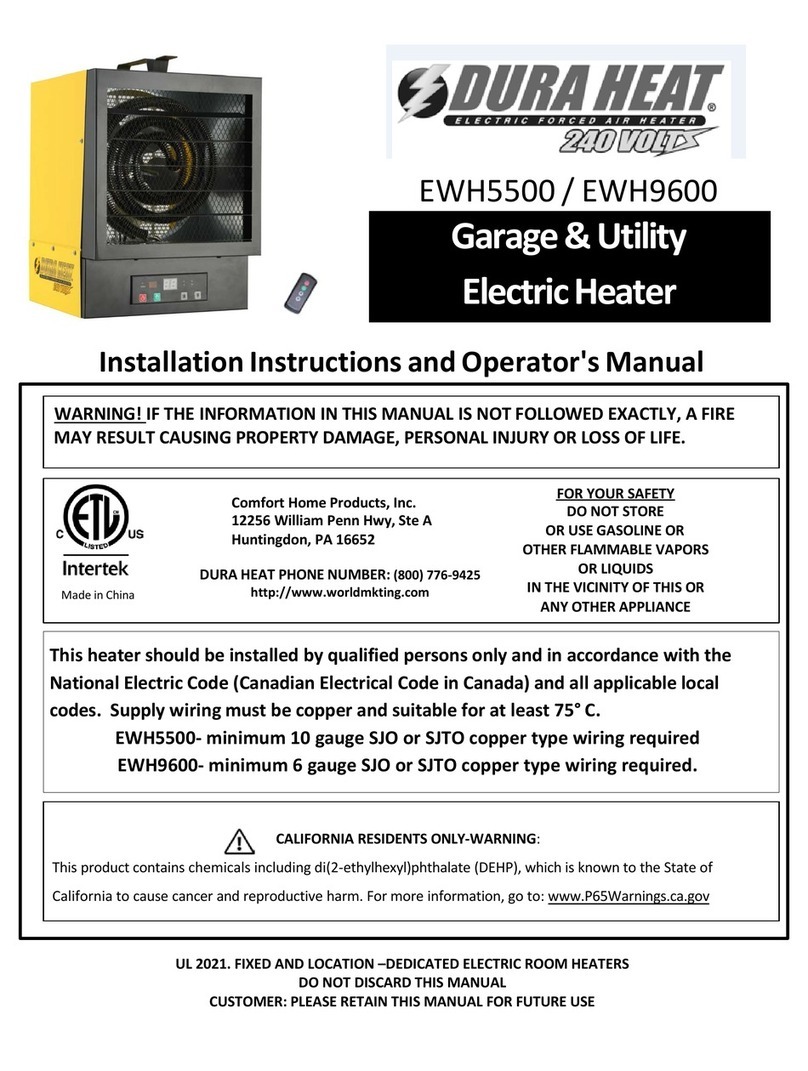 Dura Heat EWH5500 Installation instructions and operators manual