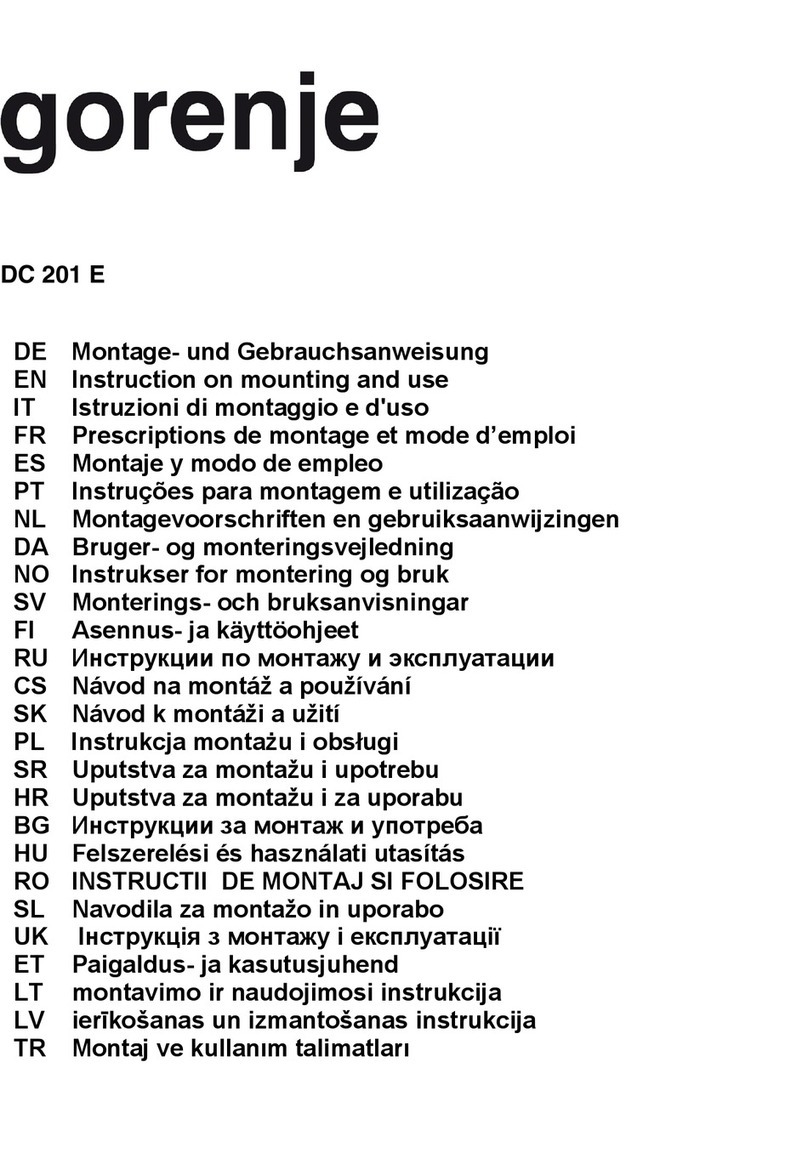 Gorenje DC 201 E Instruction on mounting and use