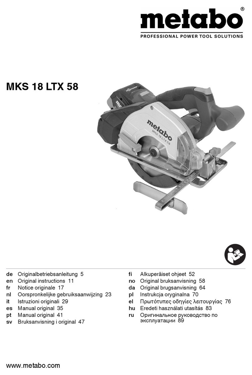 Metabo MKS 18 LTX 58 Original instructions