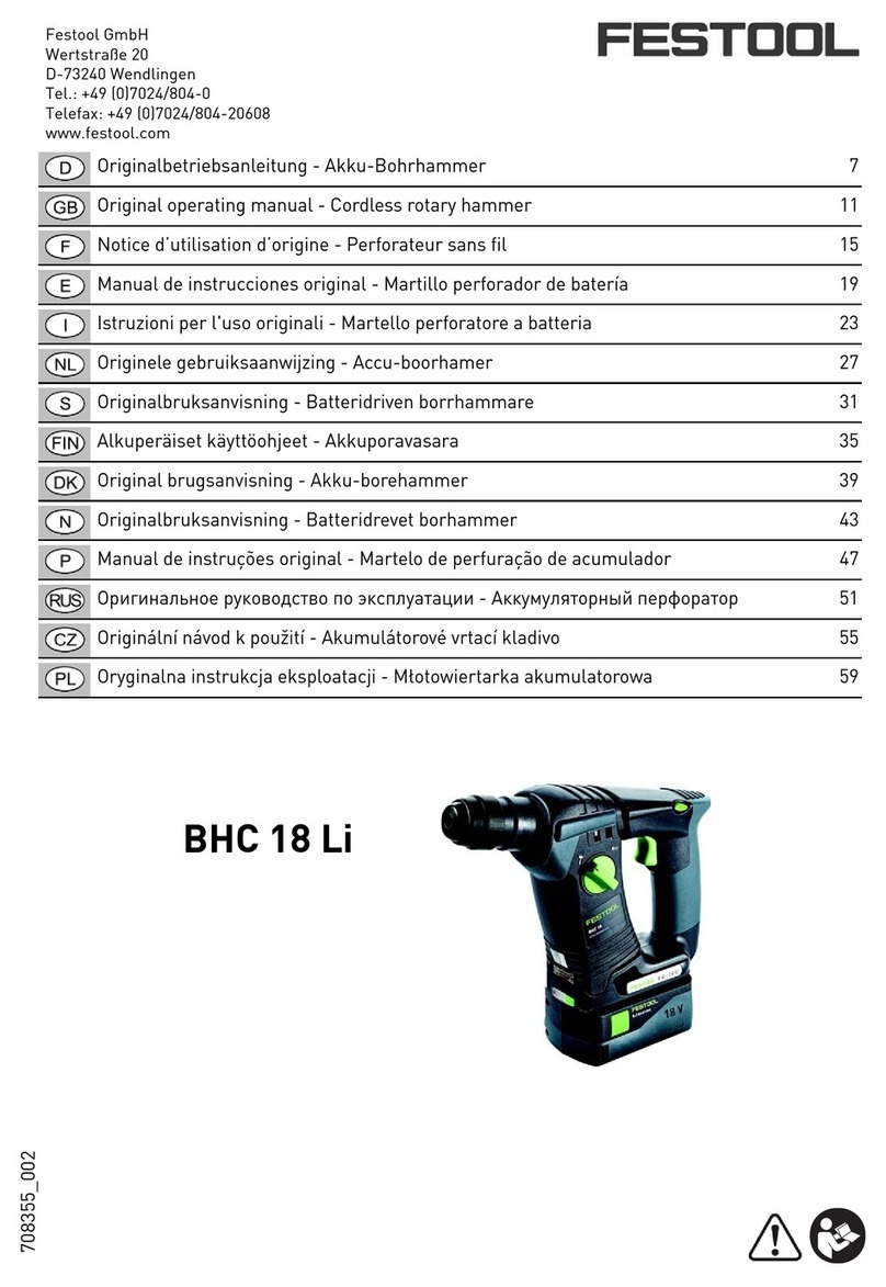 Festool BHC 18 Li Installation instructions