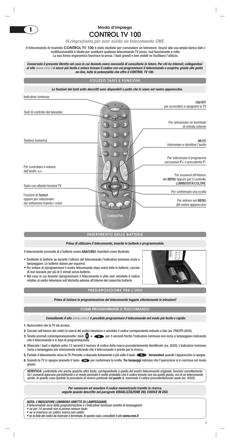 C-me CONTROL TV 100 User manual