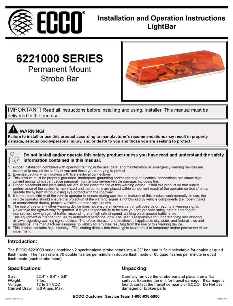 Ecco 6221000 Series Installation and operation instructions