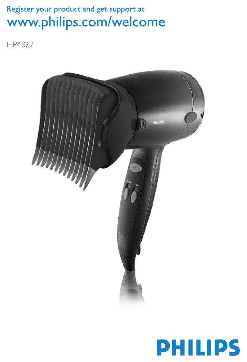 Philips Salon Dry'n Straight HP4867 manual