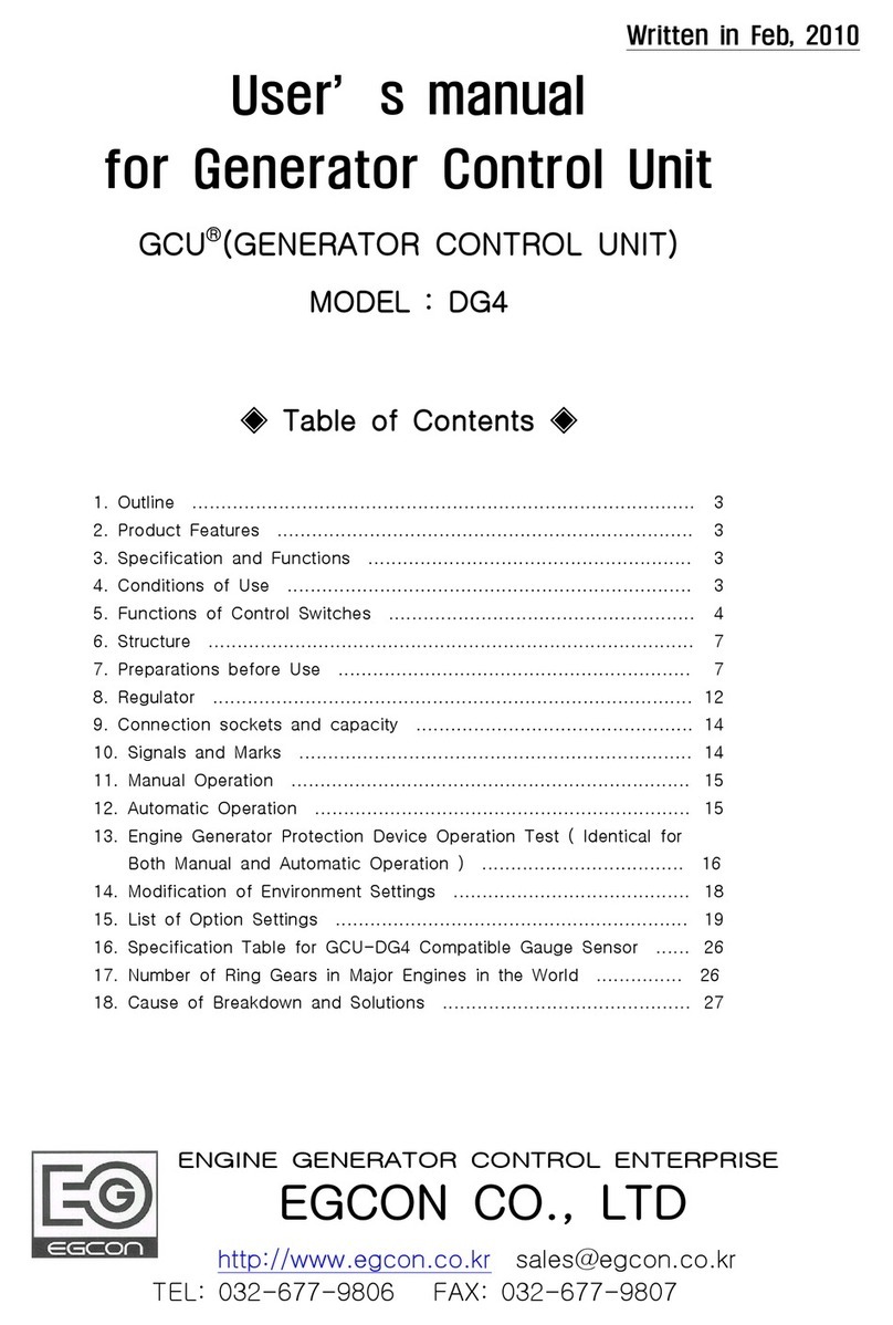 Egcon GCU DG4 user manual