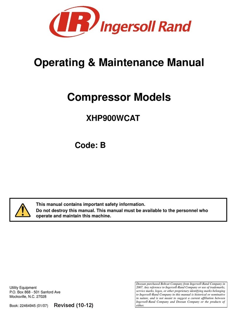 Ingersoll-Rand CSA XHP900WCAT Installation and operation manual