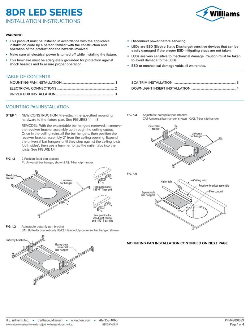 Williams 8DR LED Series installation instructions