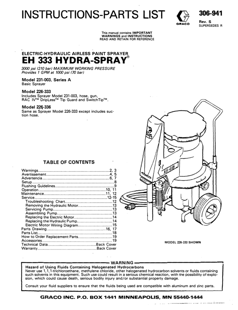 Graco EH 333 HYDRA-SPRAY A Series Instructions-parts list