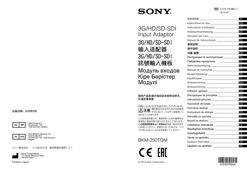 Sony BKM-250TGM Instructions for use