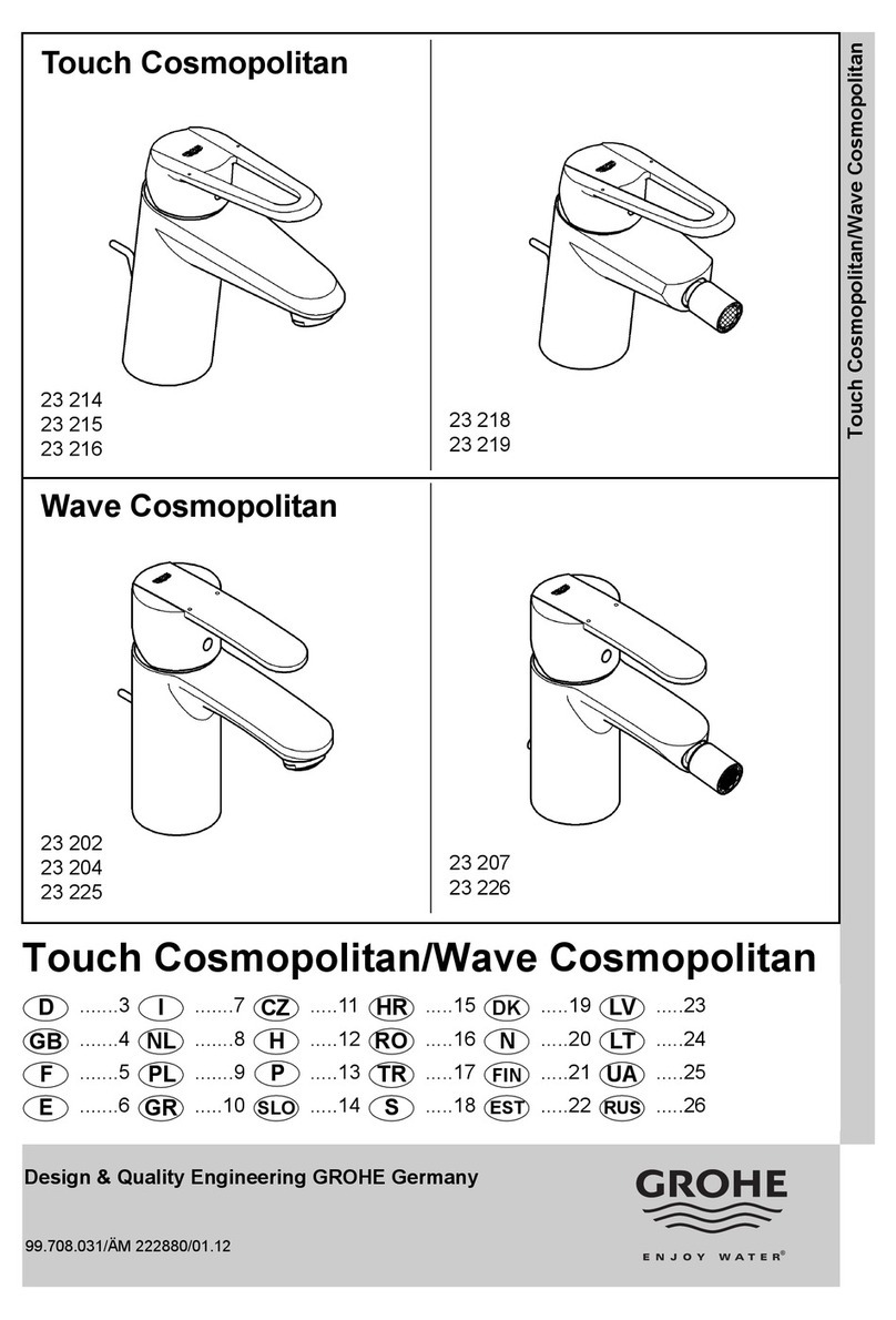 Grohe Touch Cosmopolitan 23 214 installation instructions Grohe Touch Cosmopolitan 23 214 installation instructions