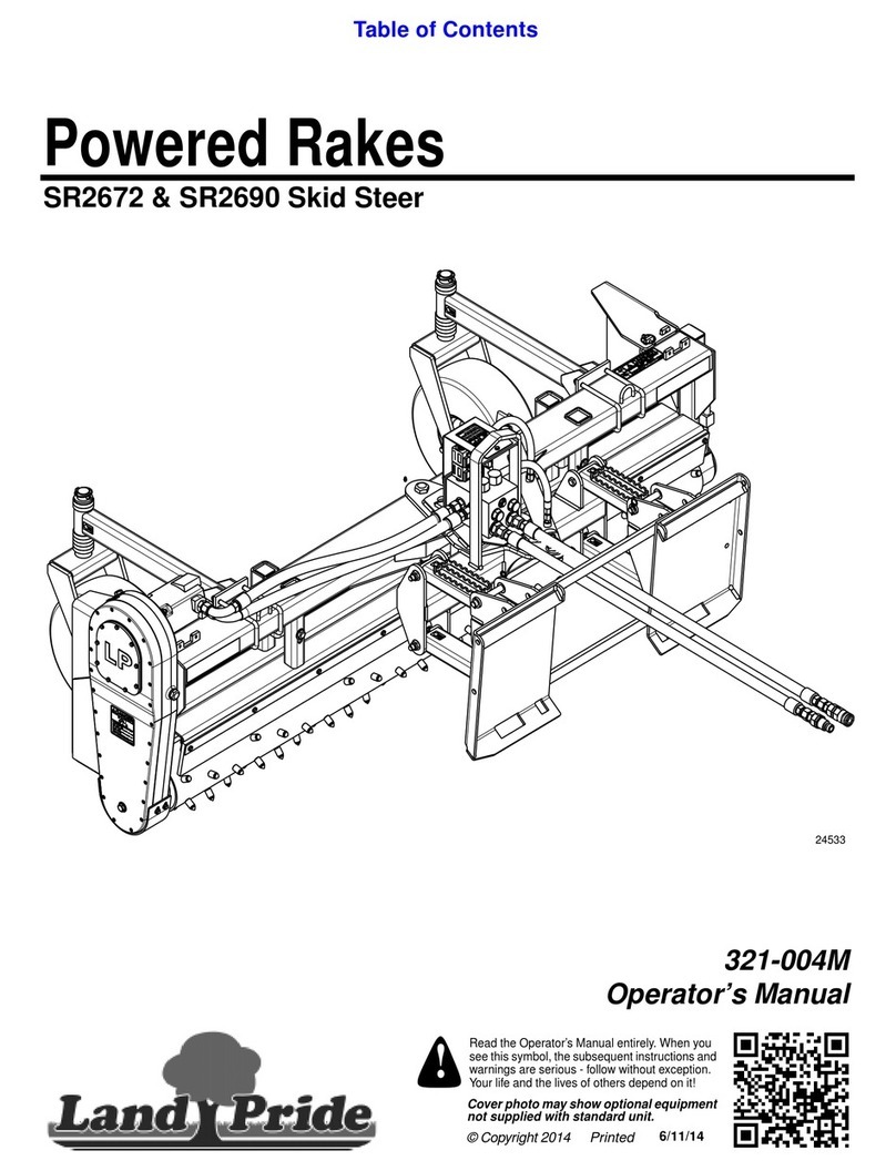 Land Pride Skid Steer Rakes SR2672 Operator's manual Land Pride Skid Steer Rakes SR2672 Operator's manual