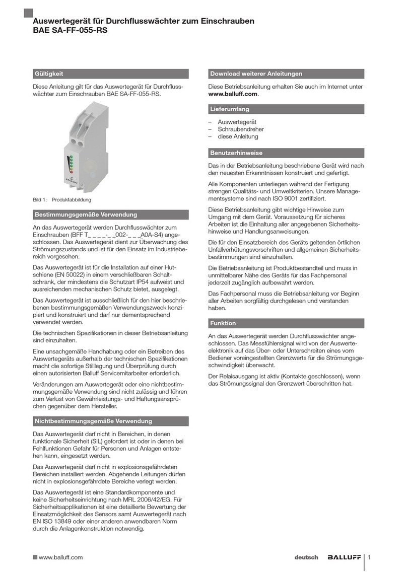Balluff BAE SA-FF-055-RS User manual Balluff BAE SA-FF-055-RS User manual