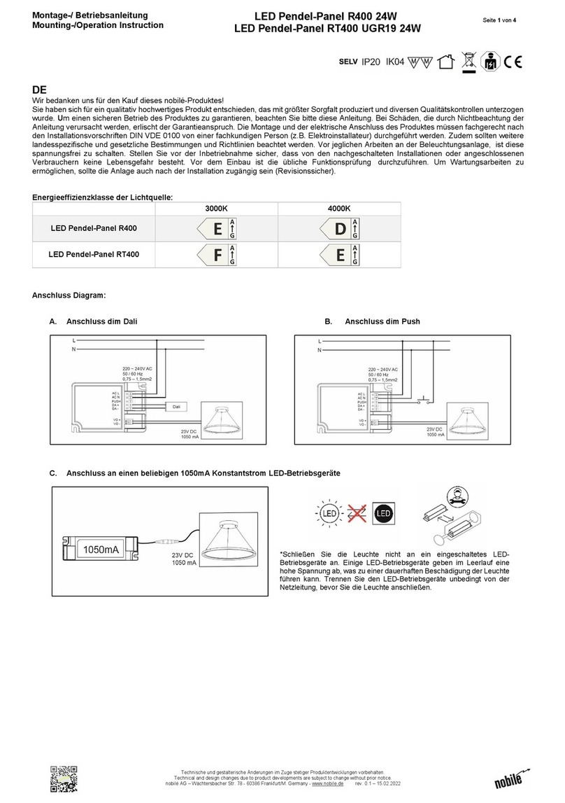 Nobile R400 Mounting and operation instructions