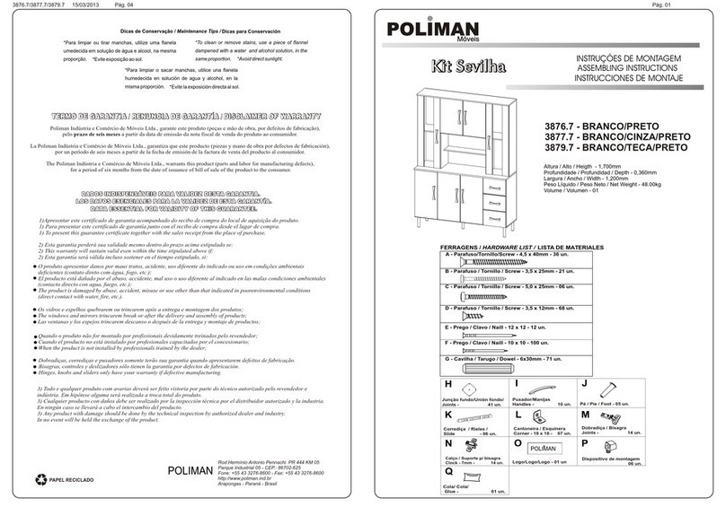 Poliman Moveis Sevilha 3876.7 Assembling instructions