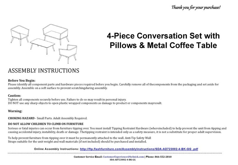 Flash Furniture SDA-AD723002-4-BK-GG Assembly instructions
