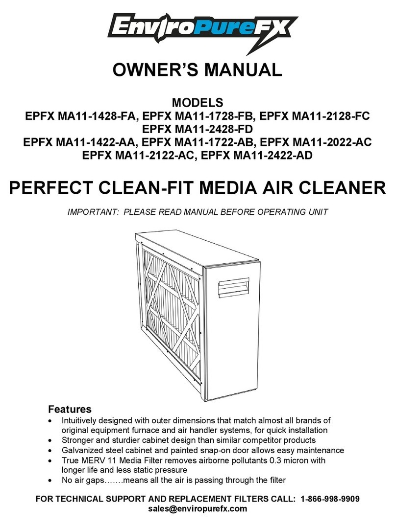 EnviroPureFX EPFX MA11-1428-FA owner's manual