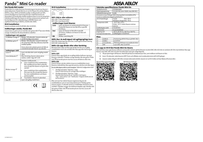 Assa Abloy Pando Mini Go quick start guide Assa Abloy Pando Mini Go quick start guide