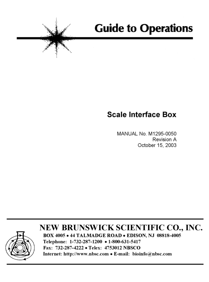 NEW BRUNSWICK SCIENTIFIC Scale Interface Box Guide to operations NEW BRUNSWICK SCIENTIFIC Scale Interface Box Guide to operations