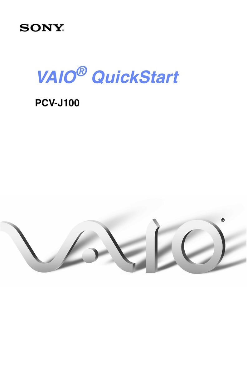 Sony PCV-J100 - Vaio Desktop Computer User manual