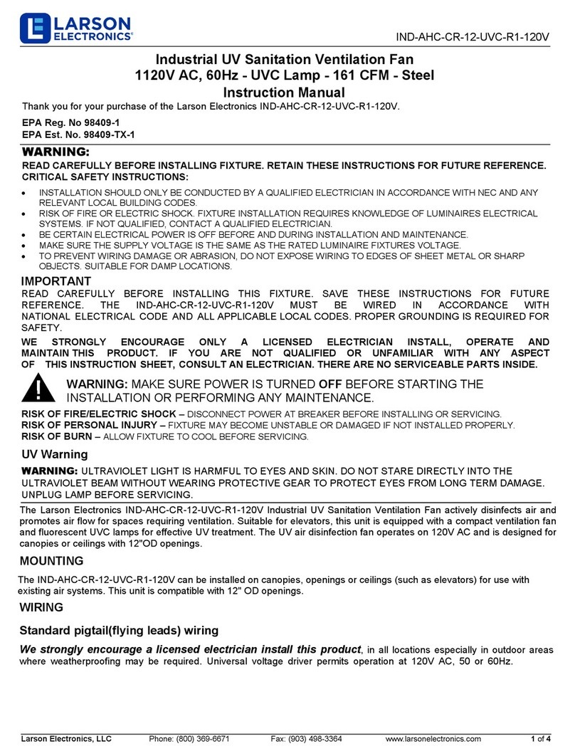 Larson Electronics IND-AHC-CR-12-UVC-R1-120V instruction manual